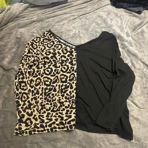 no tags. 3x, half black and half cheetah print, long sleeve, shein